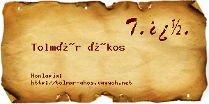 Tolmár Ákos névjegykártya